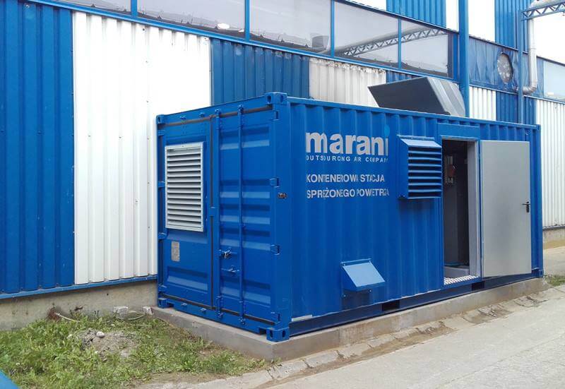 Kontenerowa stacja sprężonego powietrza o mocy 132 kW